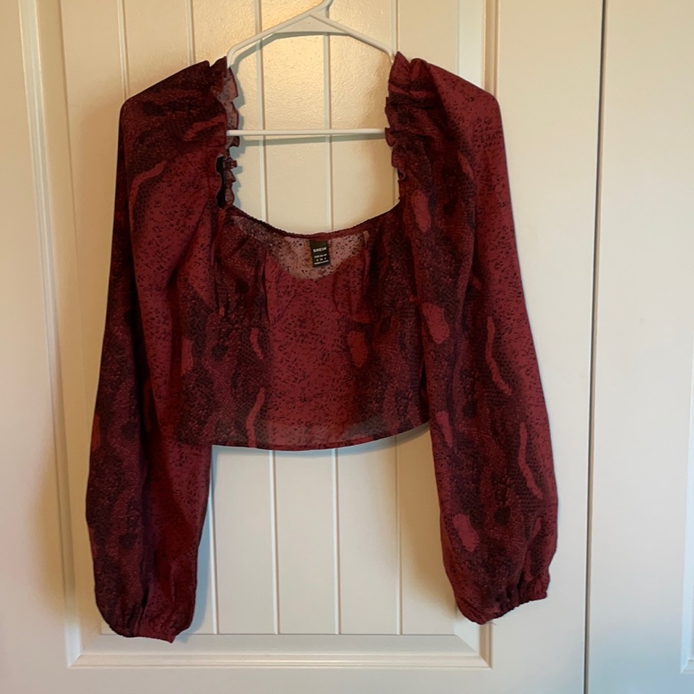 SHEIN puffy sleeve crop top